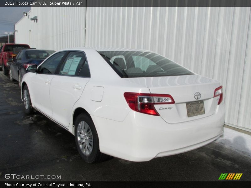 Super White / Ash 2012 Toyota Camry LE