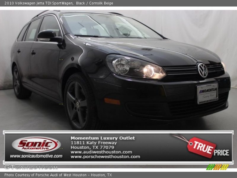 Black / Cornsilk Beige 2010 Volkswagen Jetta TDI SportWagen