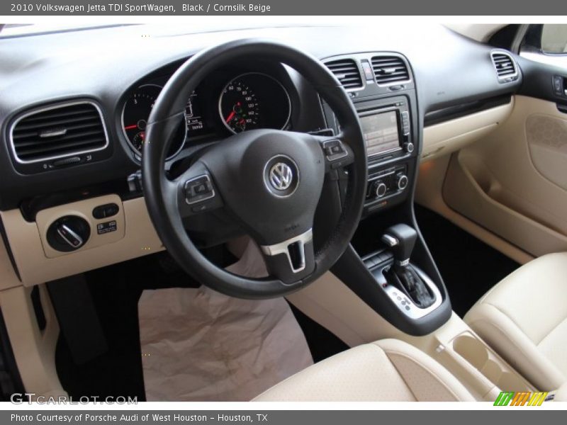 Black / Cornsilk Beige 2010 Volkswagen Jetta TDI SportWagen