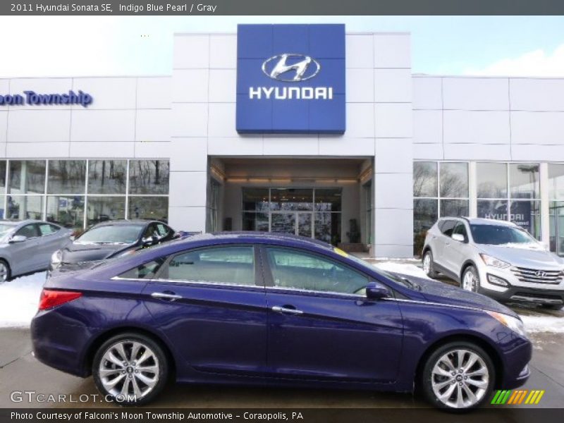 Indigo Blue Pearl / Gray 2011 Hyundai Sonata SE