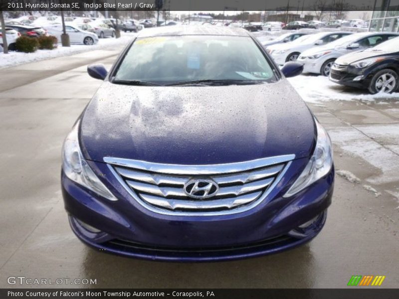 Indigo Blue Pearl / Gray 2011 Hyundai Sonata SE
