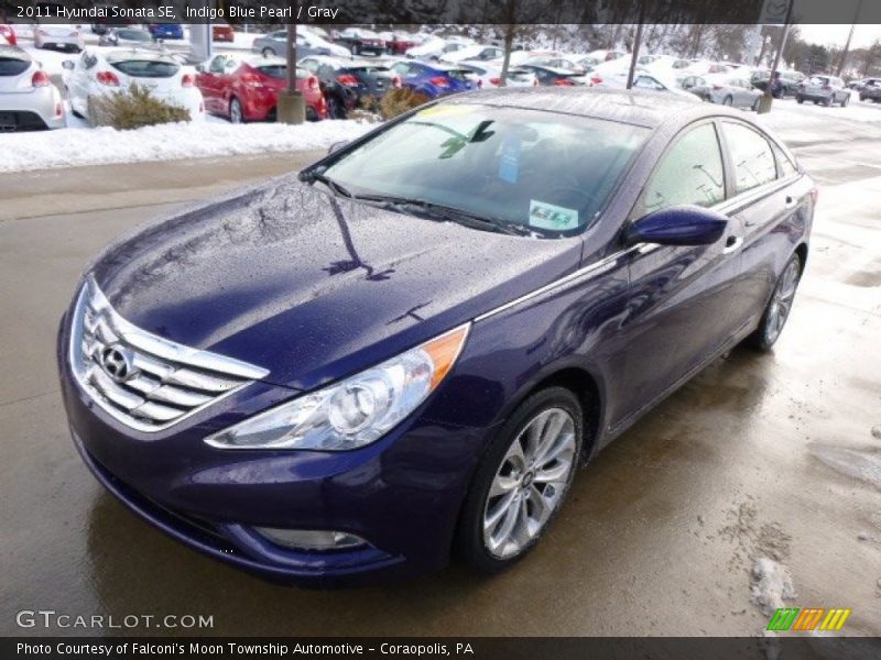 Indigo Blue Pearl / Gray 2011 Hyundai Sonata SE