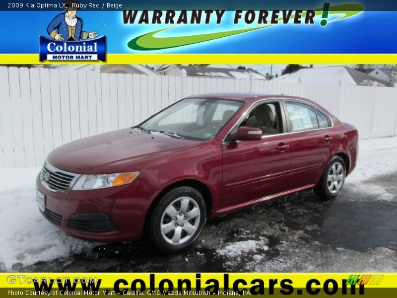 Ruby Red / Beige 2009 Kia Optima LX