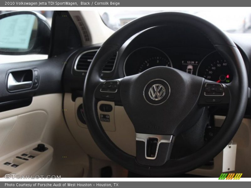 Black / Cornsilk Beige 2010 Volkswagen Jetta TDI SportWagen