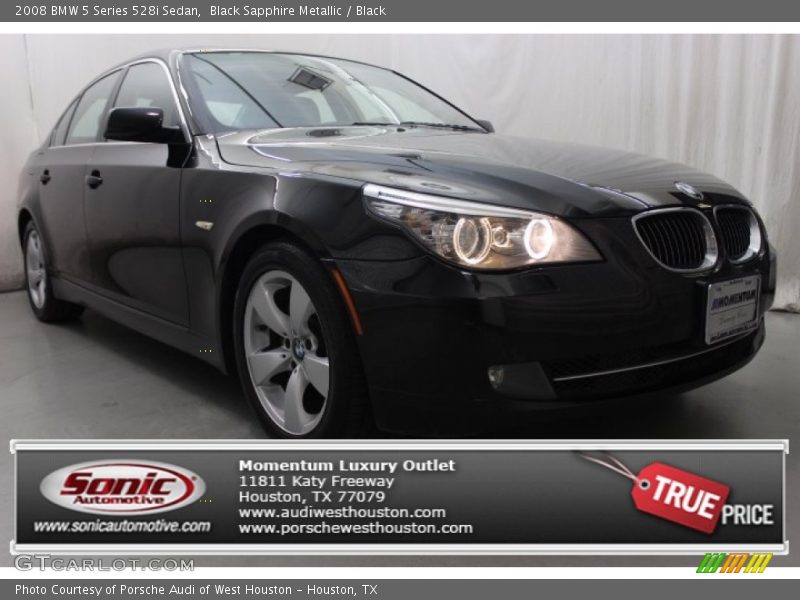 Black Sapphire Metallic / Black 2008 BMW 5 Series 528i Sedan