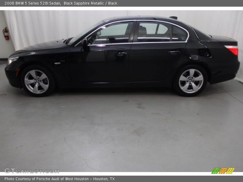 Black Sapphire Metallic / Black 2008 BMW 5 Series 528i Sedan