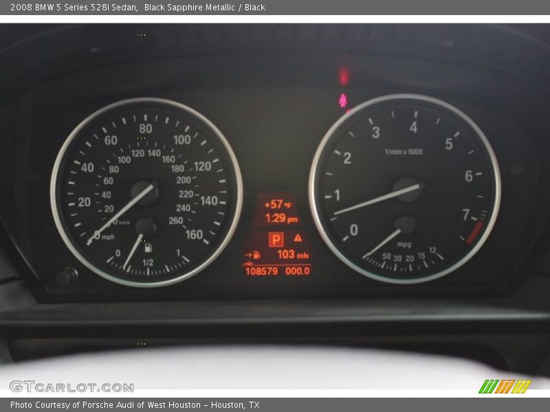 Black Sapphire Metallic / Black 2008 BMW 5 Series 528i Sedan