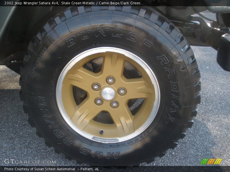 Shale Green Metallic / Camel Beige/Dark Green 2002 Jeep Wrangler Sahara 4x4
