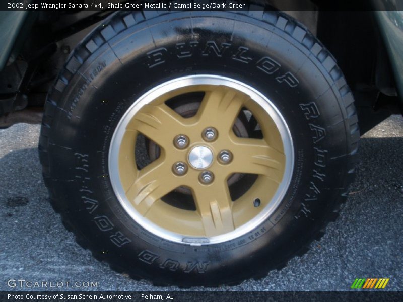 Shale Green Metallic / Camel Beige/Dark Green 2002 Jeep Wrangler Sahara 4x4