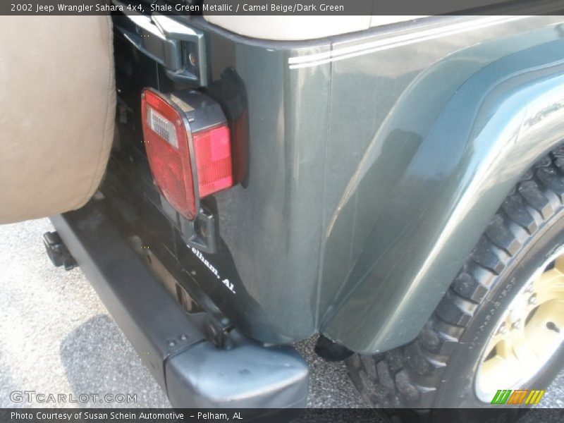Shale Green Metallic / Camel Beige/Dark Green 2002 Jeep Wrangler Sahara 4x4
