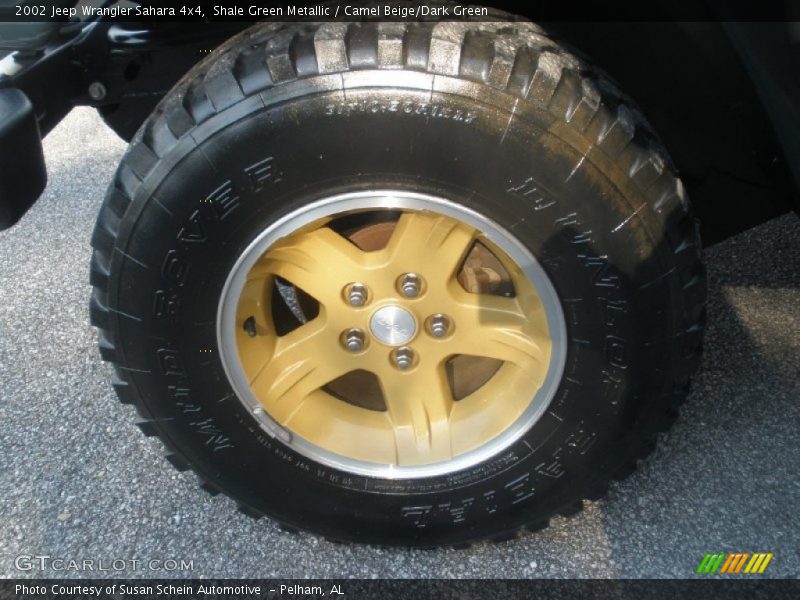 Shale Green Metallic / Camel Beige/Dark Green 2002 Jeep Wrangler Sahara 4x4