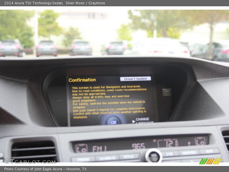 Silver Moon / Graystone 2014 Acura TSX Technology Sedan