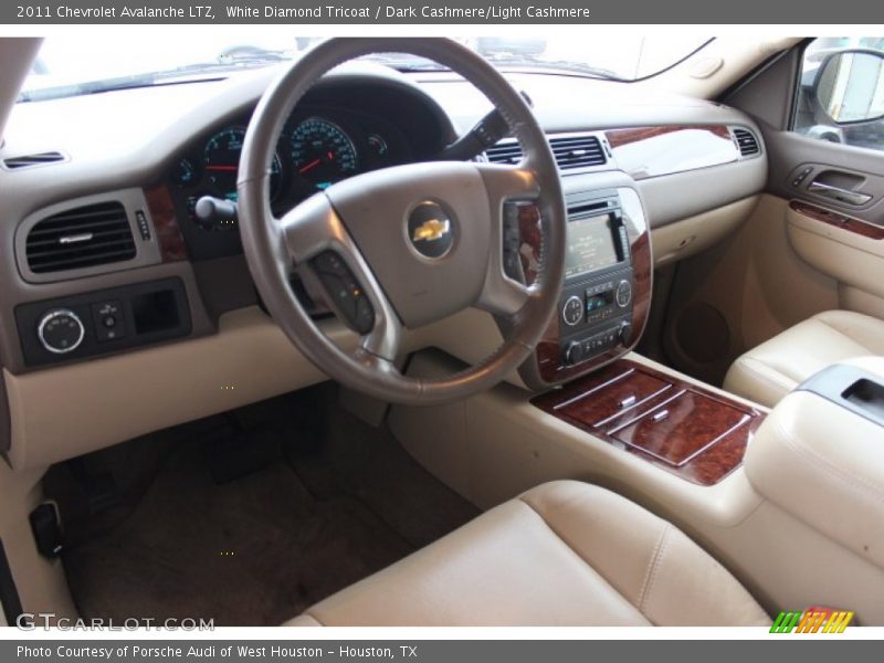 White Diamond Tricoat / Dark Cashmere/Light Cashmere 2011 Chevrolet Avalanche LTZ