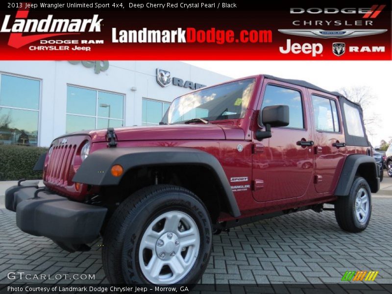 Deep Cherry Red Crystal Pearl / Black 2013 Jeep Wrangler Unlimited Sport 4x4