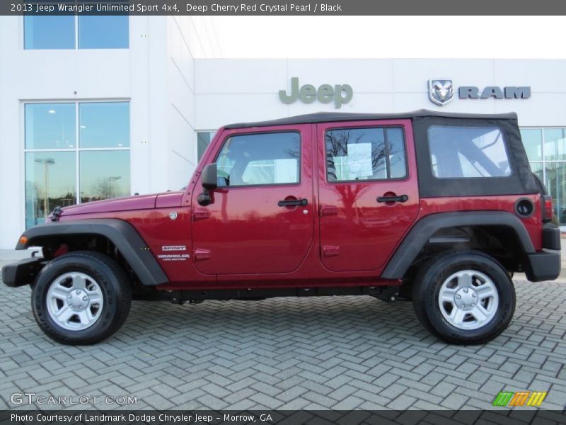 Deep Cherry Red Crystal Pearl / Black 2013 Jeep Wrangler Unlimited Sport 4x4