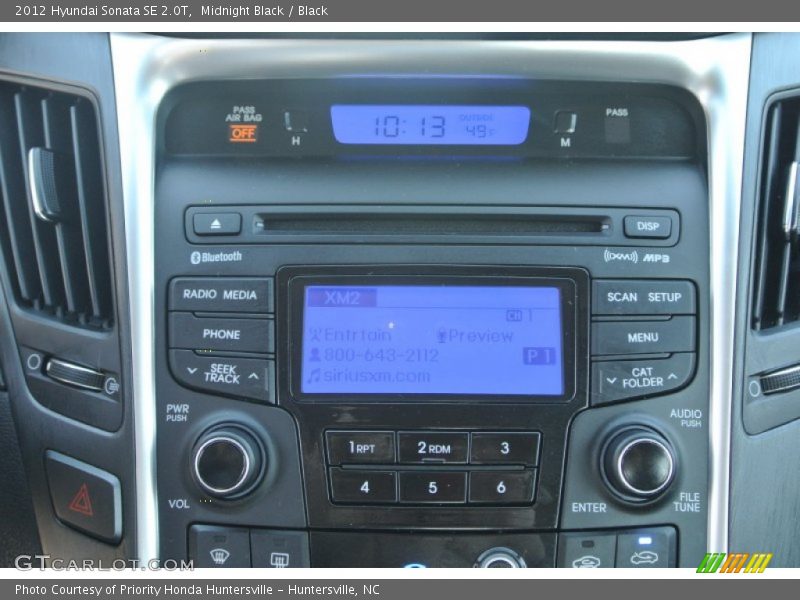 Midnight Black / Black 2012 Hyundai Sonata SE 2.0T