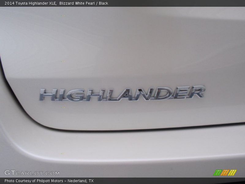 Blizzard White Pearl / Black 2014 Toyota Highlander XLE