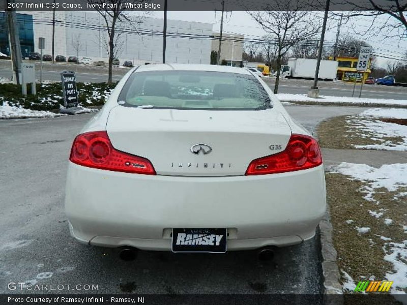 Ivory Pearl / Wheat Beige 2007 Infiniti G 35 Coupe