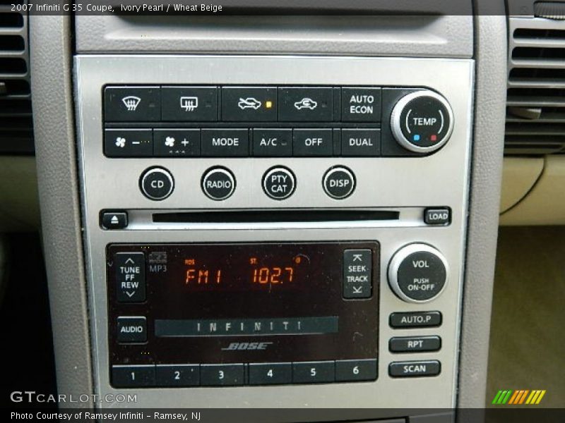 Ivory Pearl / Wheat Beige 2007 Infiniti G 35 Coupe