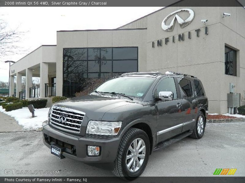 Silver Graphite Gray / Charcoal 2008 Infiniti QX 56 4WD