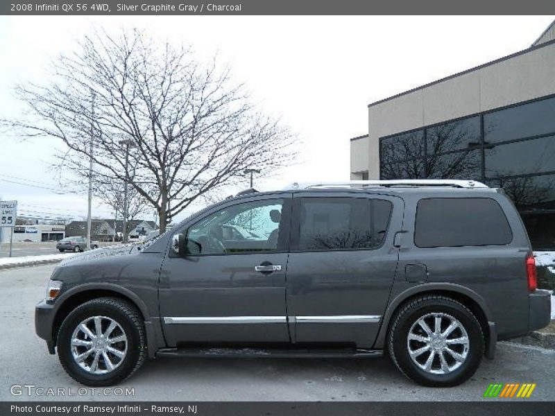 Silver Graphite Gray / Charcoal 2008 Infiniti QX 56 4WD