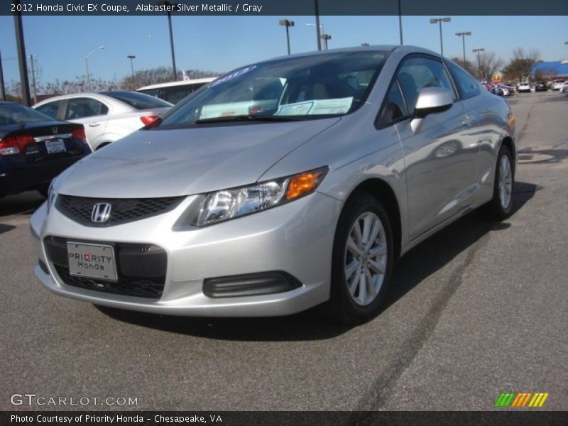 Alabaster Silver Metallic / Gray 2012 Honda Civic EX Coupe