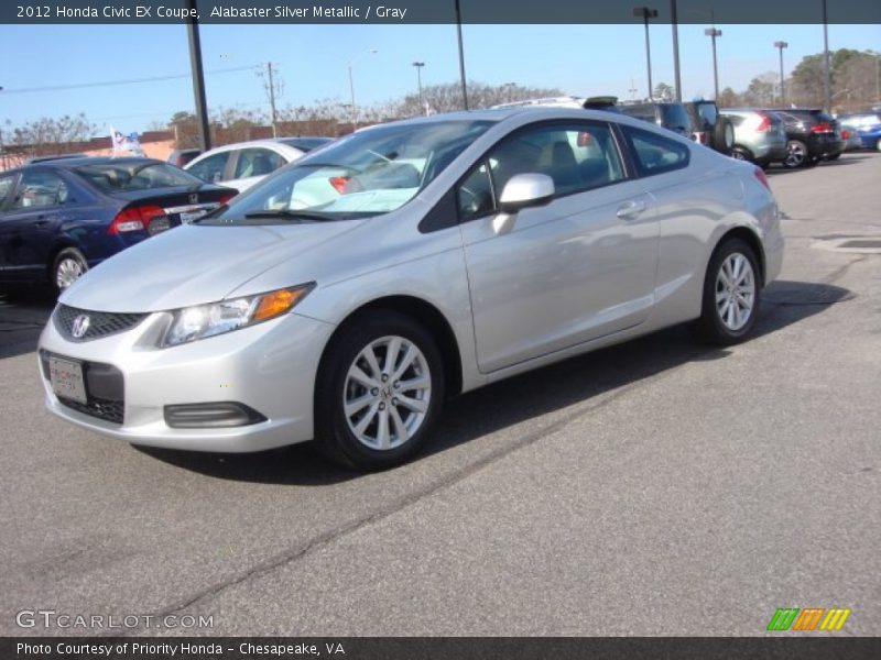 Alabaster Silver Metallic / Gray 2012 Honda Civic EX Coupe