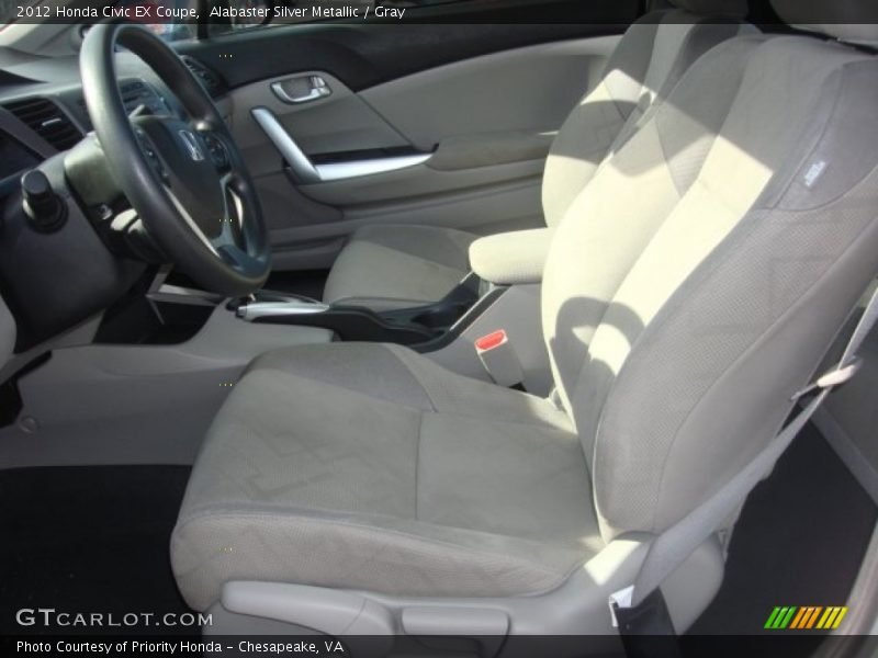 Alabaster Silver Metallic / Gray 2012 Honda Civic EX Coupe