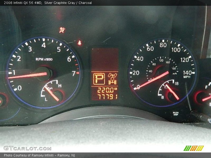 Silver Graphite Gray / Charcoal 2008 Infiniti QX 56 4WD