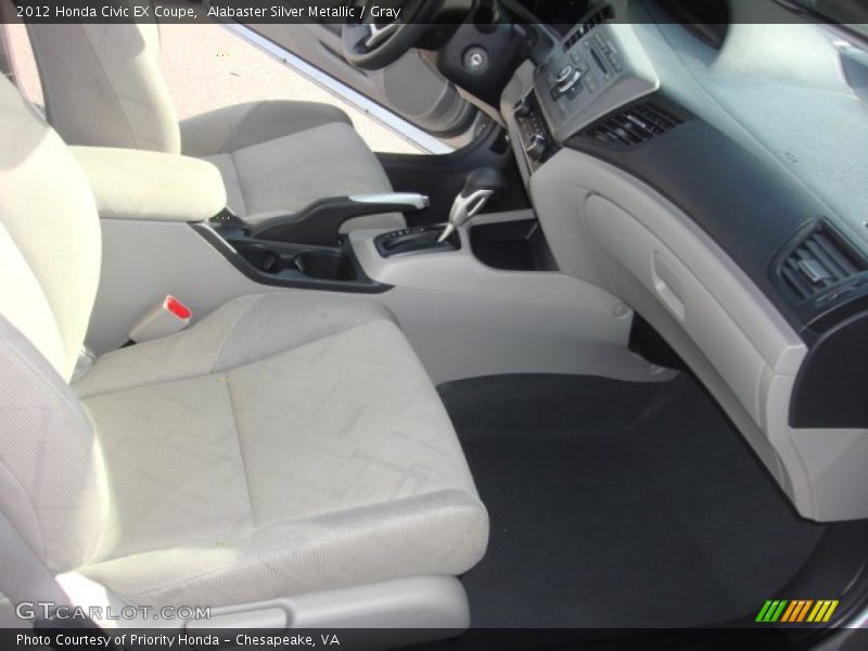 Alabaster Silver Metallic / Gray 2012 Honda Civic EX Coupe
