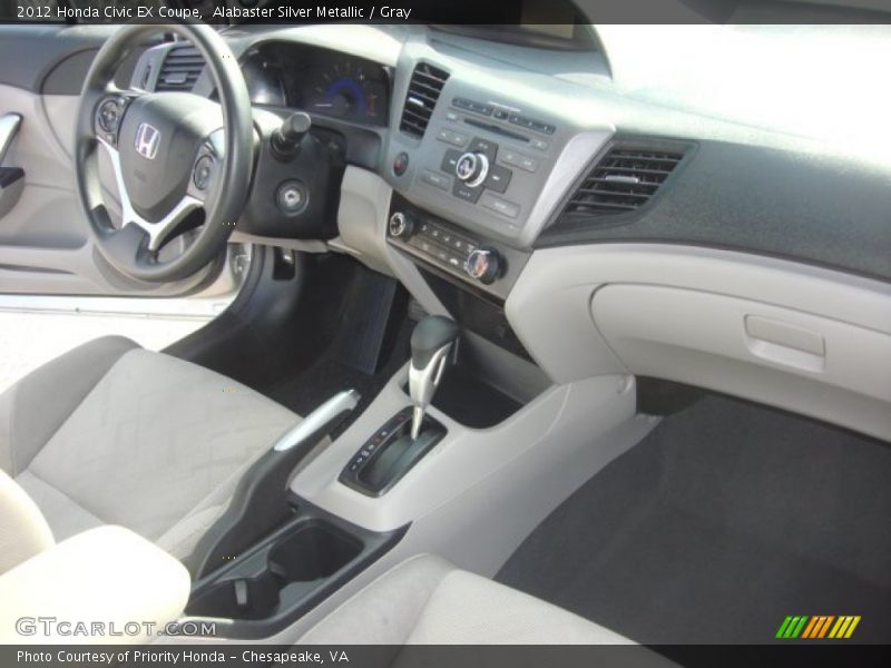 Alabaster Silver Metallic / Gray 2012 Honda Civic EX Coupe