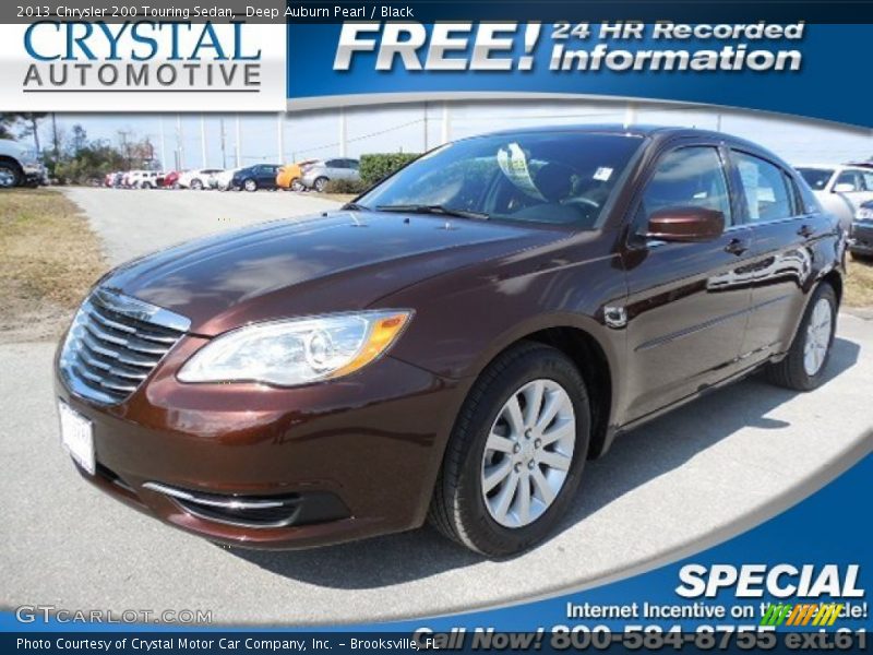 Deep Auburn Pearl / Black 2013 Chrysler 200 Touring Sedan