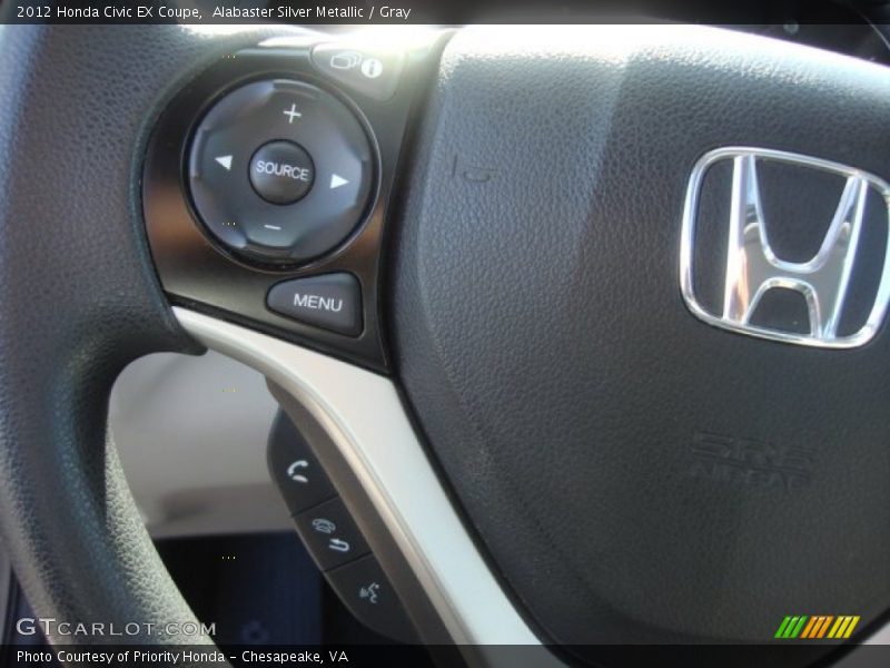 Alabaster Silver Metallic / Gray 2012 Honda Civic EX Coupe