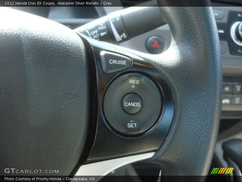 Alabaster Silver Metallic / Gray 2012 Honda Civic EX Coupe