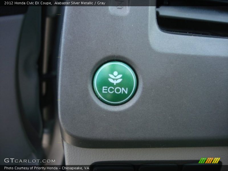 Alabaster Silver Metallic / Gray 2012 Honda Civic EX Coupe