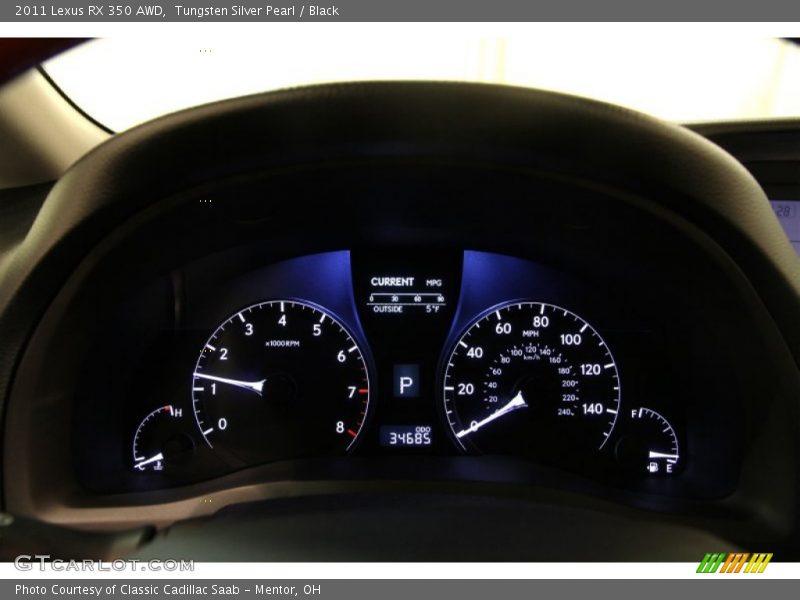 Tungsten Silver Pearl / Black 2011 Lexus RX 350 AWD