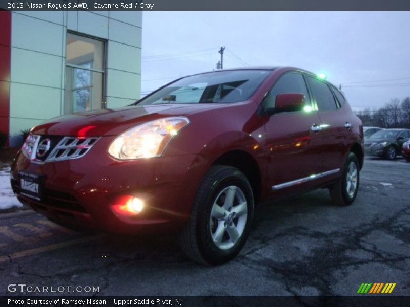 Cayenne Red / Gray 2013 Nissan Rogue S AWD