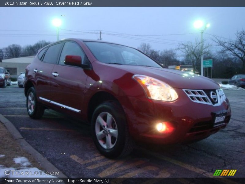 Cayenne Red / Gray 2013 Nissan Rogue S AWD