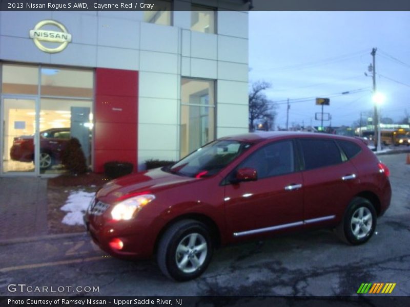 Cayenne Red / Gray 2013 Nissan Rogue S AWD