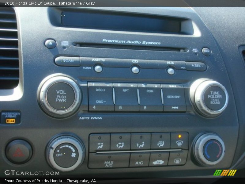 Taffeta White / Gray 2010 Honda Civic EX Coupe