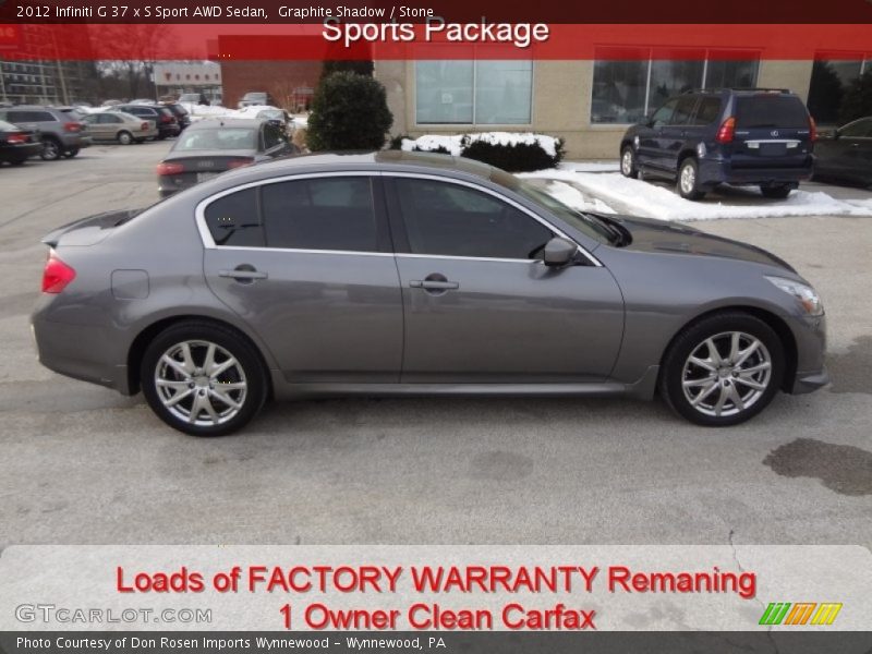 Graphite Shadow / Stone 2012 Infiniti G 37 x S Sport AWD Sedan