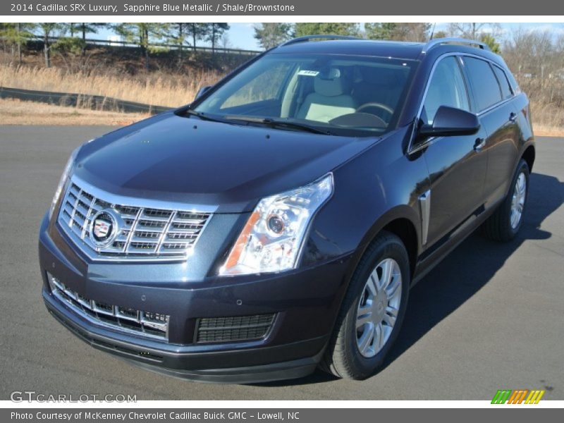 Sapphire Blue Metallic / Shale/Brownstone 2014 Cadillac SRX Luxury