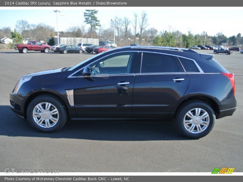 Sapphire Blue Metallic / Shale/Brownstone 2014 Cadillac SRX Luxury