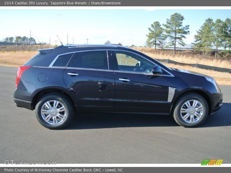 Sapphire Blue Metallic / Shale/Brownstone 2014 Cadillac SRX Luxury