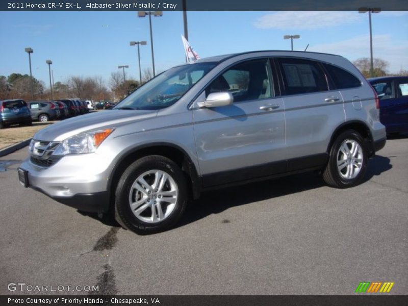 Alabaster Silver Metallic / Gray 2011 Honda CR-V EX-L