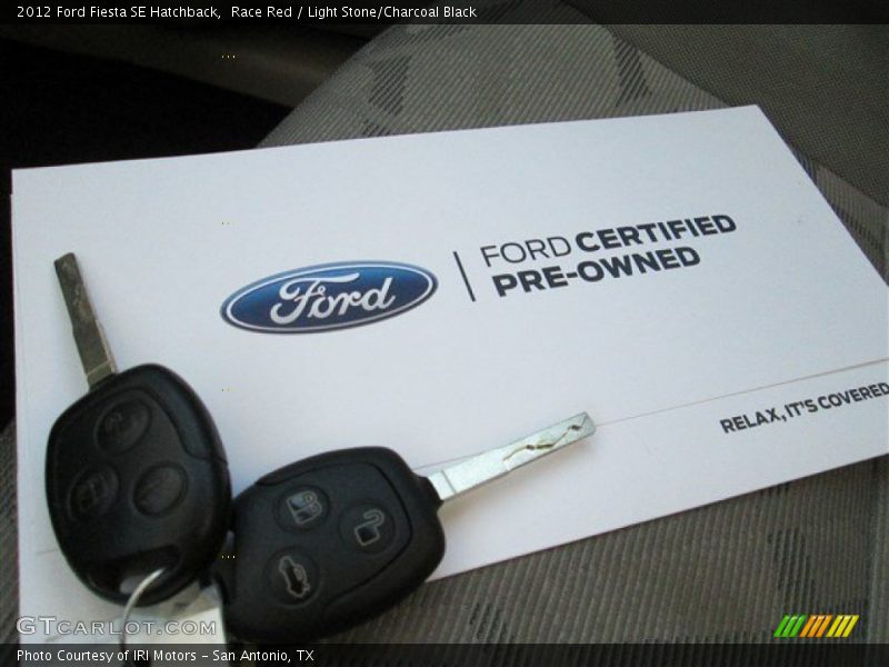 Race Red / Light Stone/Charcoal Black 2012 Ford Fiesta SE Hatchback