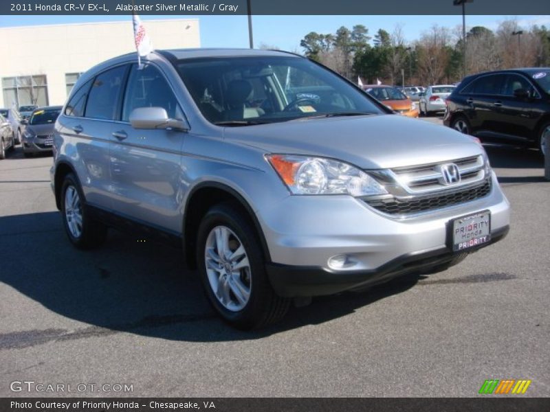 Alabaster Silver Metallic / Gray 2011 Honda CR-V EX-L