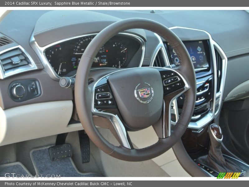 Sapphire Blue Metallic / Shale/Brownstone 2014 Cadillac SRX Luxury