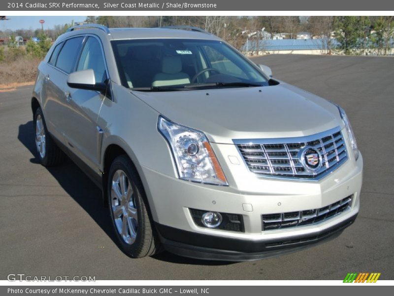 Silver Coast Metallic / Shale/Brownstone 2014 Cadillac SRX Performance