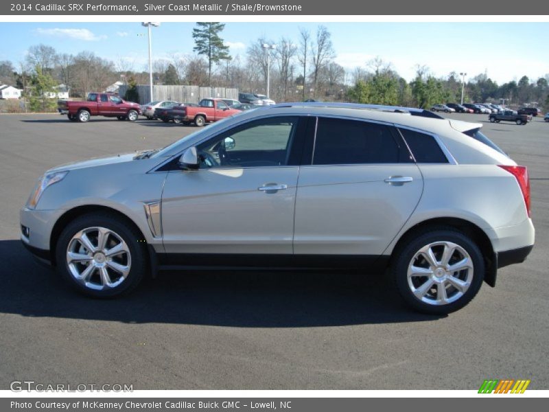 Silver Coast Metallic / Shale/Brownstone 2014 Cadillac SRX Performance